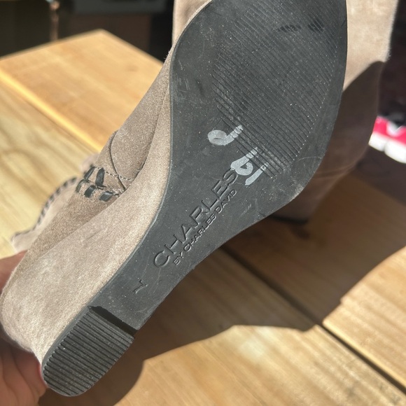 Charles By Charles David Tan Suede Wedges - Picture 3 of 3